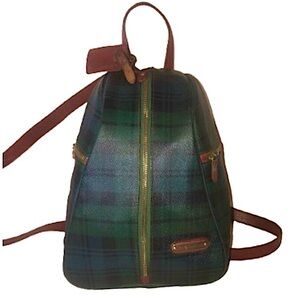 RALPH LAUREN Black Watch Medium Backpack w/ Adjustable Leather Straps Vintage